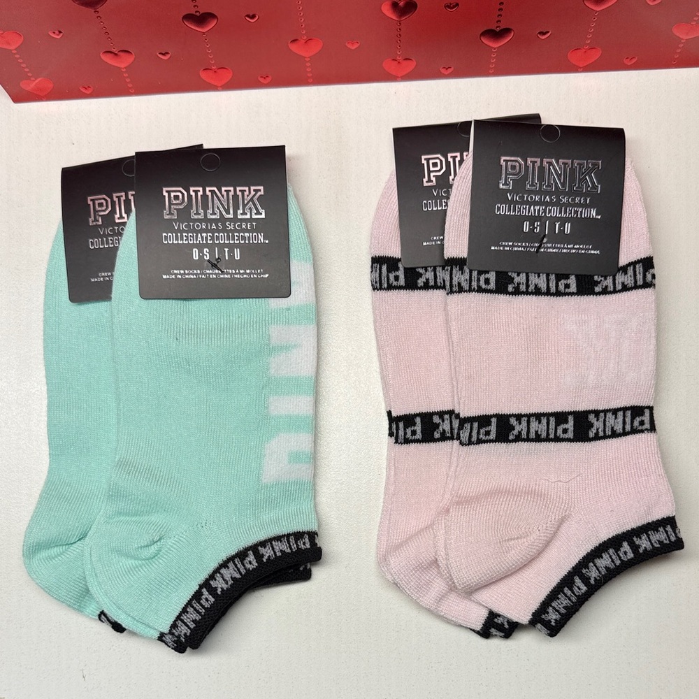 PINK Victoria's Secret Low-Cut Athletic Socks - Mint or Light Pink NWT. 2 pairs